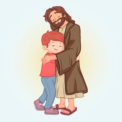 A young child listening to a short Bible story